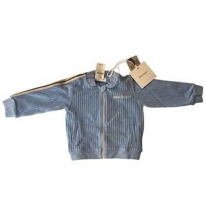 Palm Angels Blue Logo-embroidered Track Jacket soft cotton-blend corduroy 9M-12M